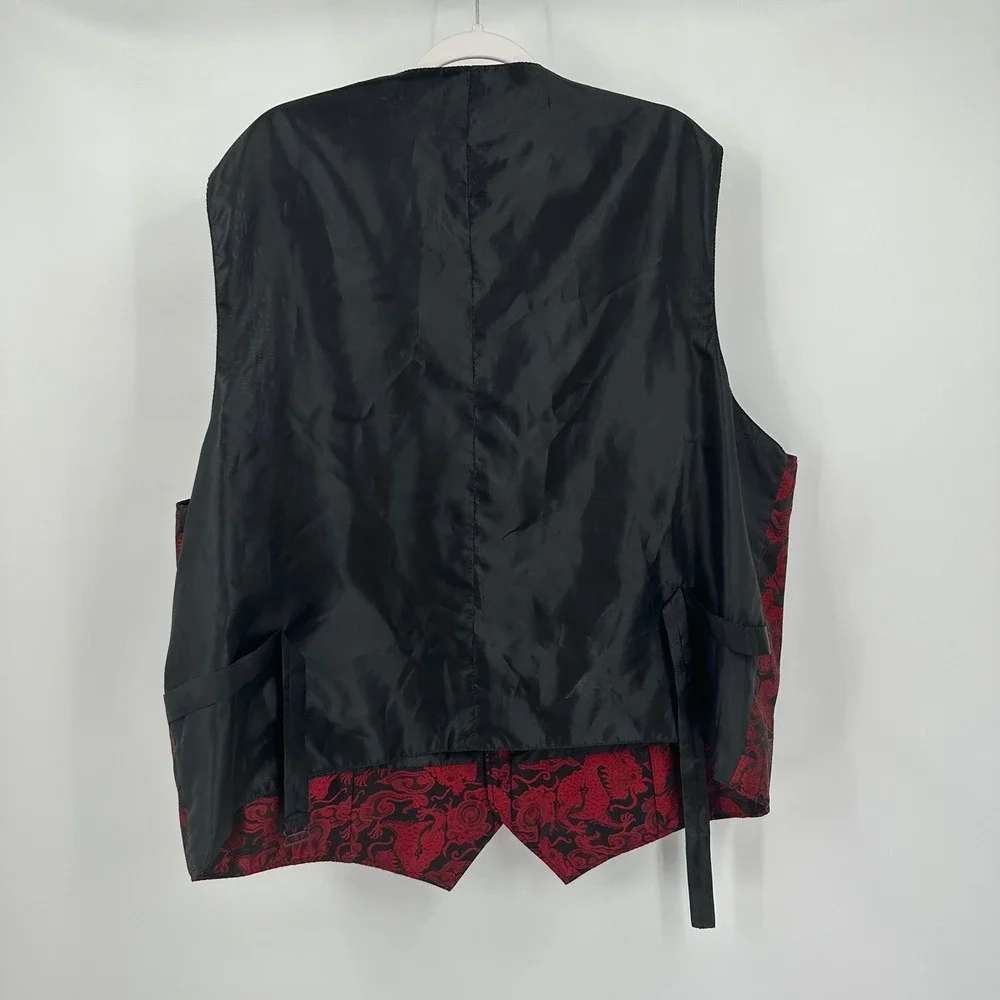 Wah Maker Frontier Clothing Mens Red Dragon Jacquard Western Vest 3XT USA Made